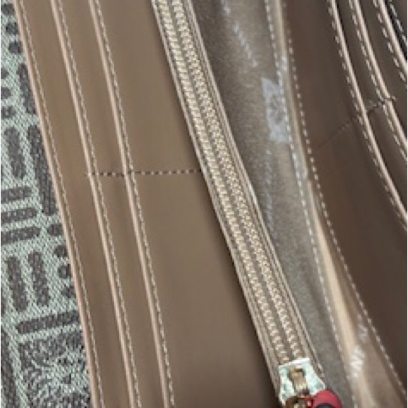 Anne Klein Monogram, Pink Accents, Gold Clasp & Chain, Clutch, Cross Body Bag - Picture 5 of 7